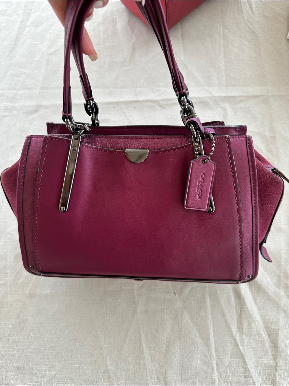Coach dreamer satchel in dark berry